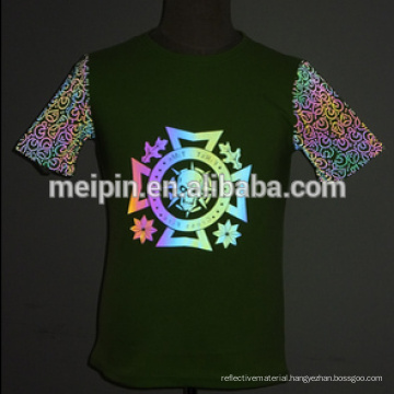 New Design Rianbow Reflective Transfer Film, Magic Multi-color Reflective Transfer Vinyl Material for fabric